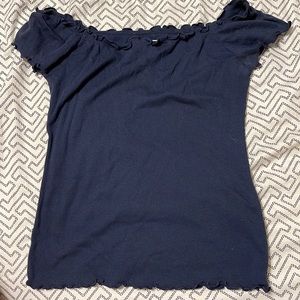 Blue off shoulder top